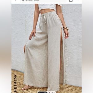 Shein linen slit pants